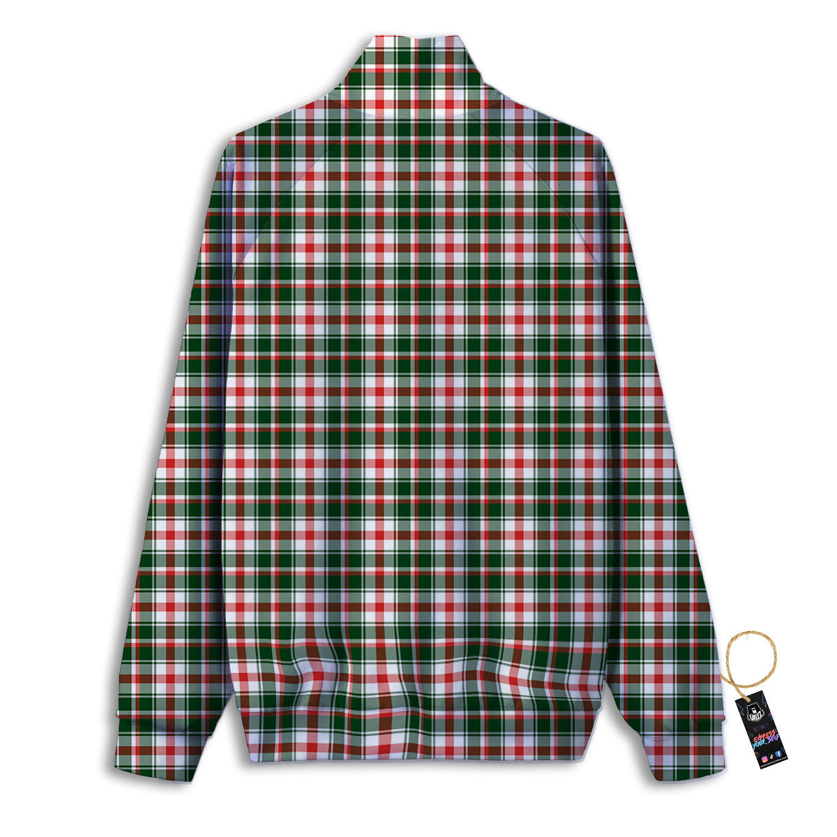 Madras Plaid Christmas Print Track Jacket-grizzshop