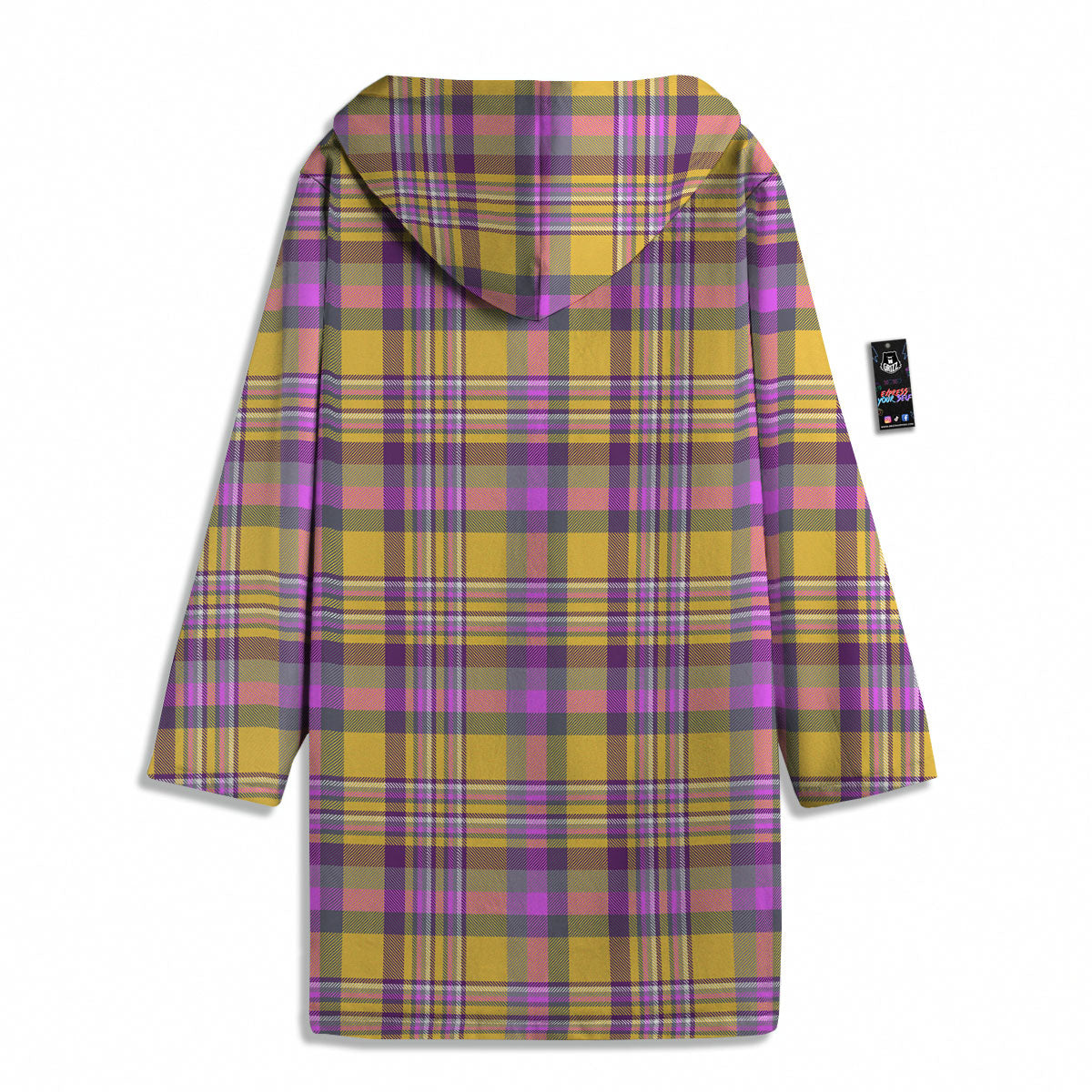 Madras Plaid Orange And Purple Print Pattern Men's Windbreaker Jacket-grizzshop