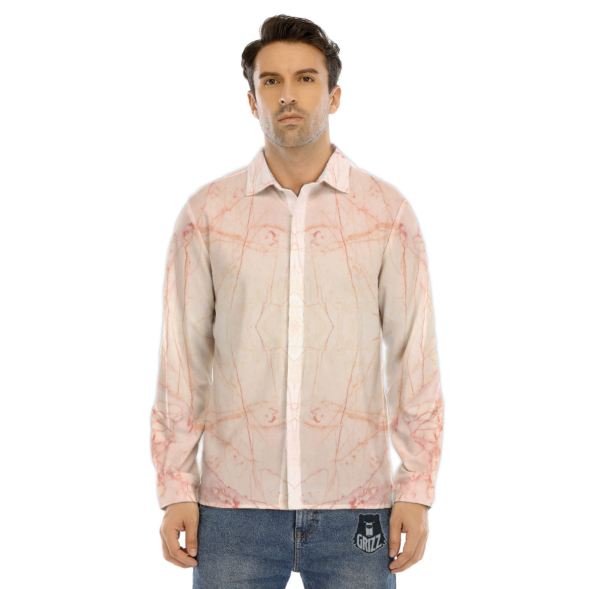 Madras Plaid Red Blue And Beige Print Men's Dress Shirts-grizzshop