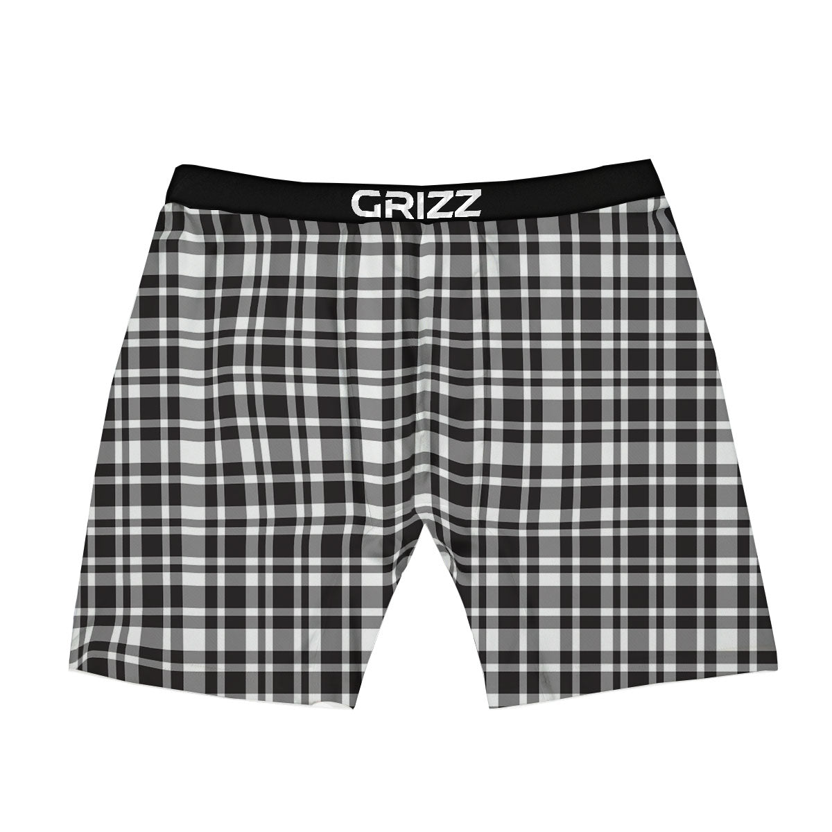 Madras White And Black Print Pattern Boxer Briefs-grizzshop