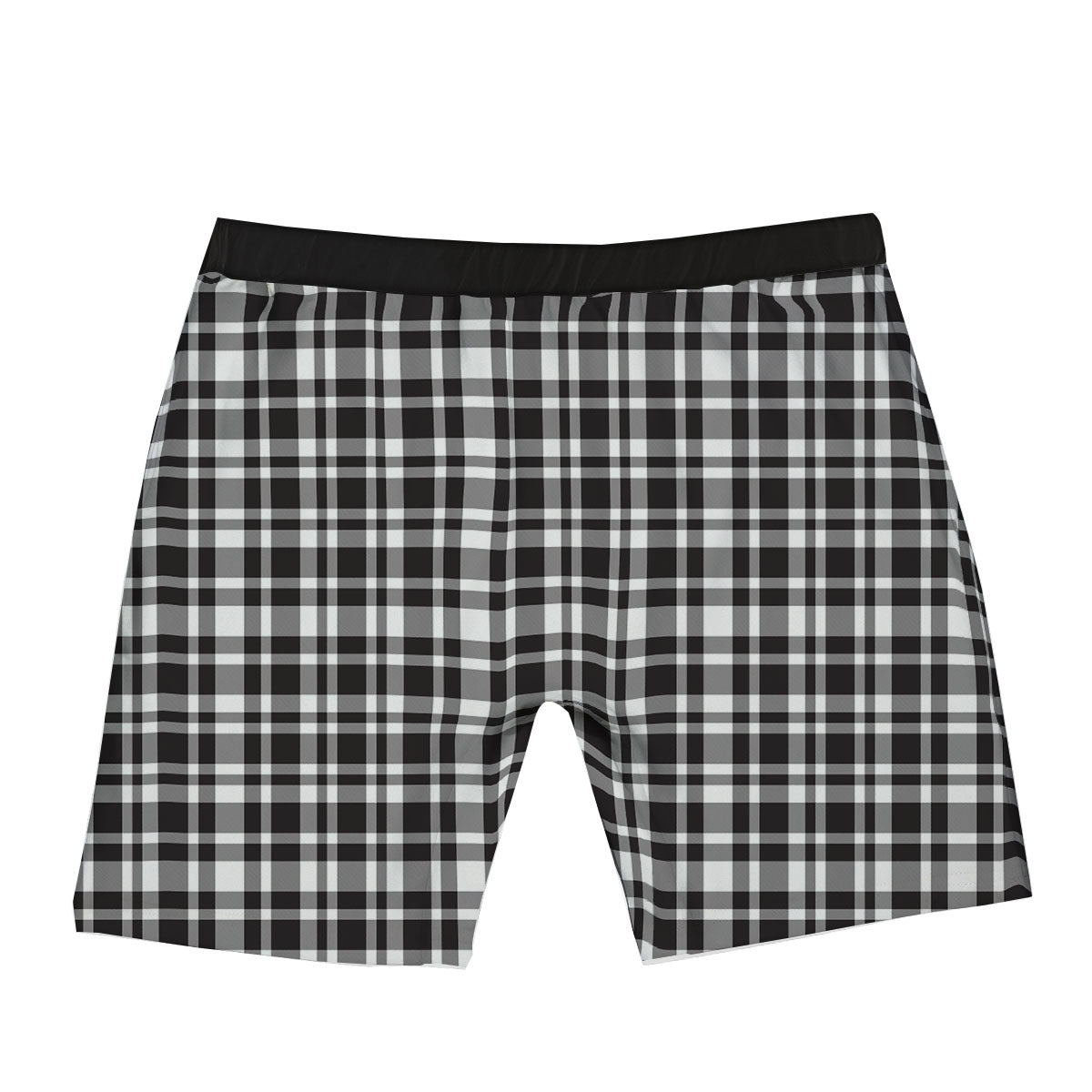Madras White And Black Print Pattern Boxer Briefs-grizzshop