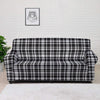 Madras White And Black Print Pattern Sofa Cover-grizzshop