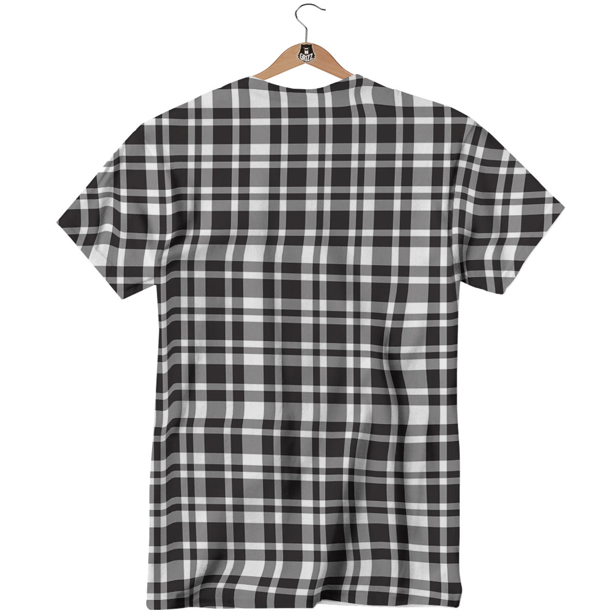 Madras White And Black Print Pattern T-Shirt-grizzshop