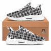 Madras White And Black Print Pattern Tennis Shoes-grizzshop