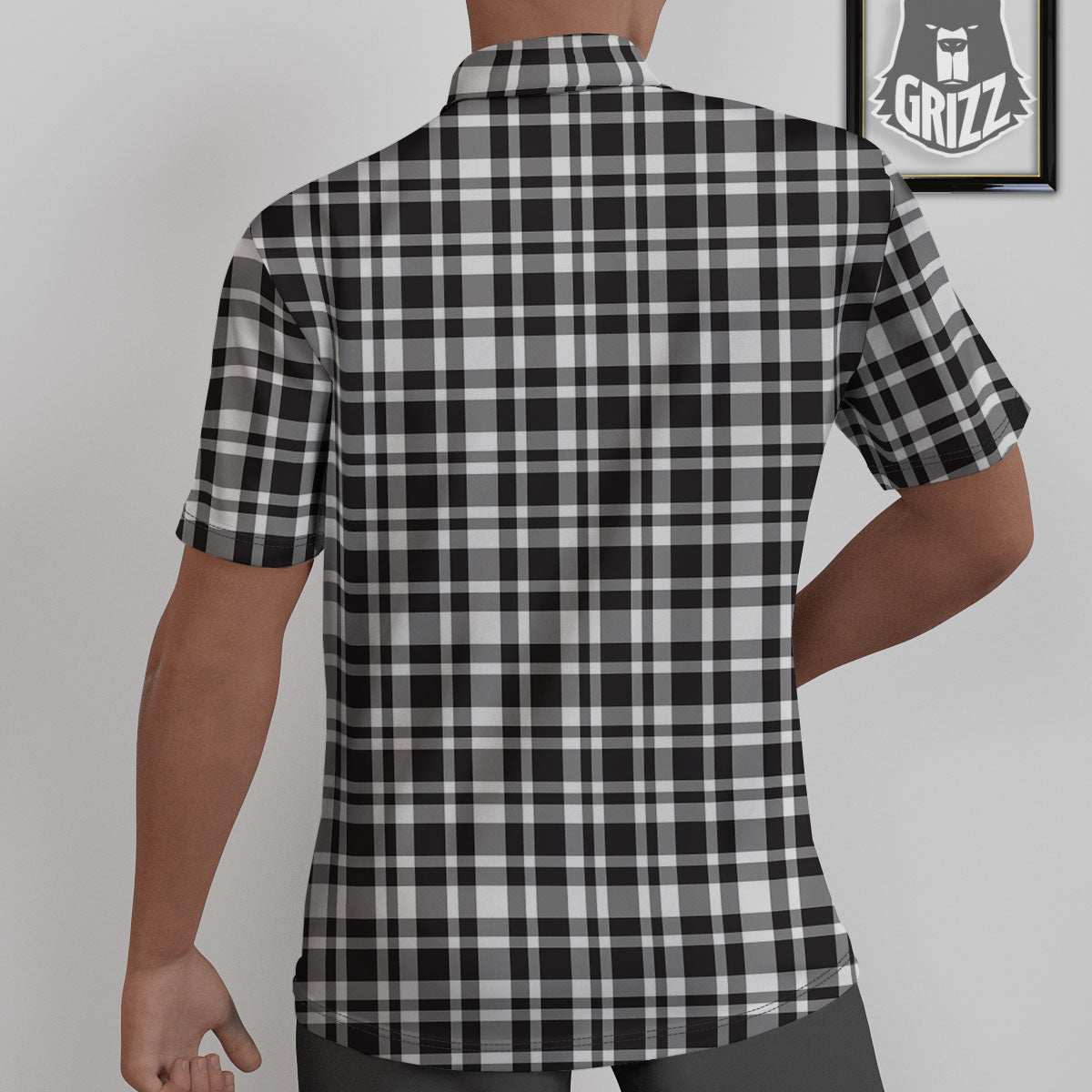Madras White And Black Print Pattern Untucked Shirts-grizzshop