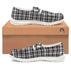 Madras White And Black Print Pattern White Loafers-grizzshop