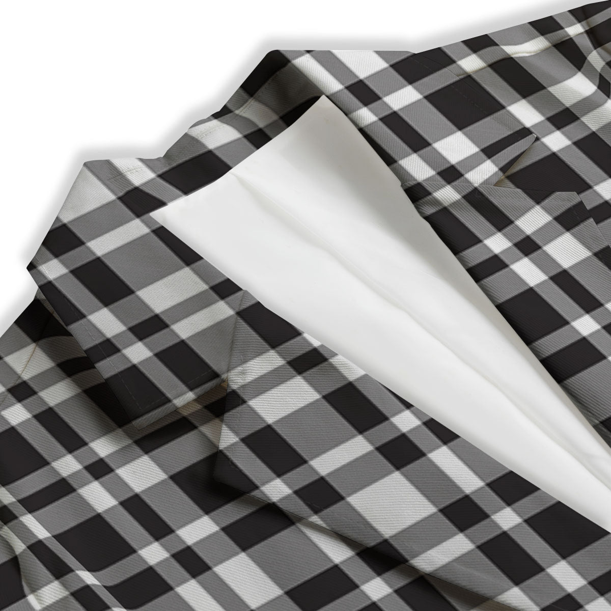 Madras White And Black Print Pattern Women's Blazer-grizzshop