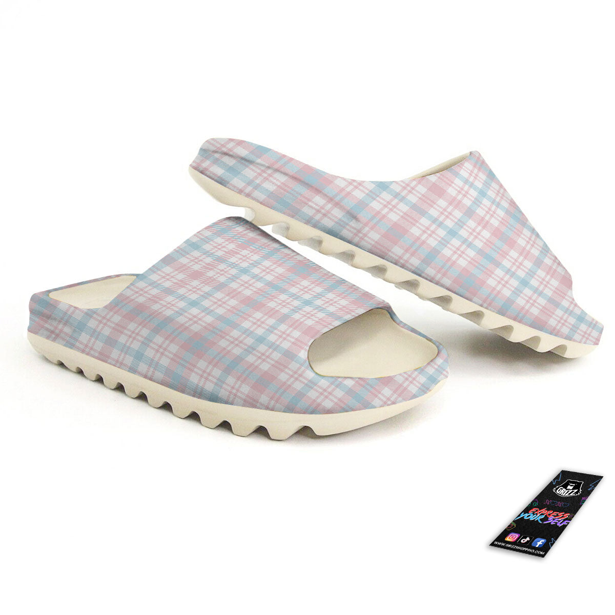 Madras Pastel Print Pattern Sandals-grizzshop