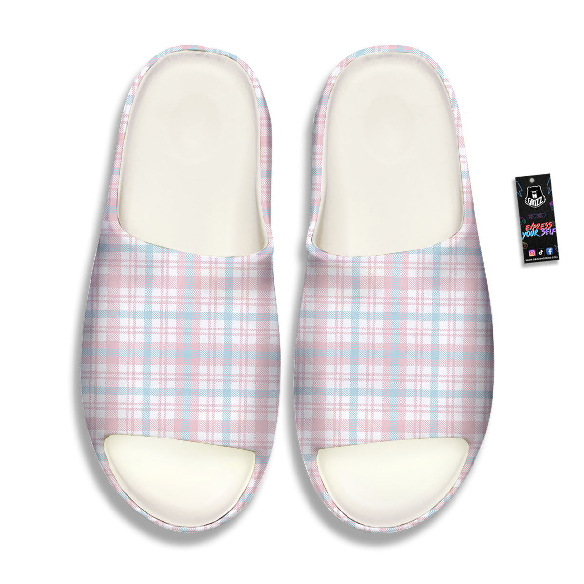 Madras Pastel Print Pattern Sandals-grizzshop