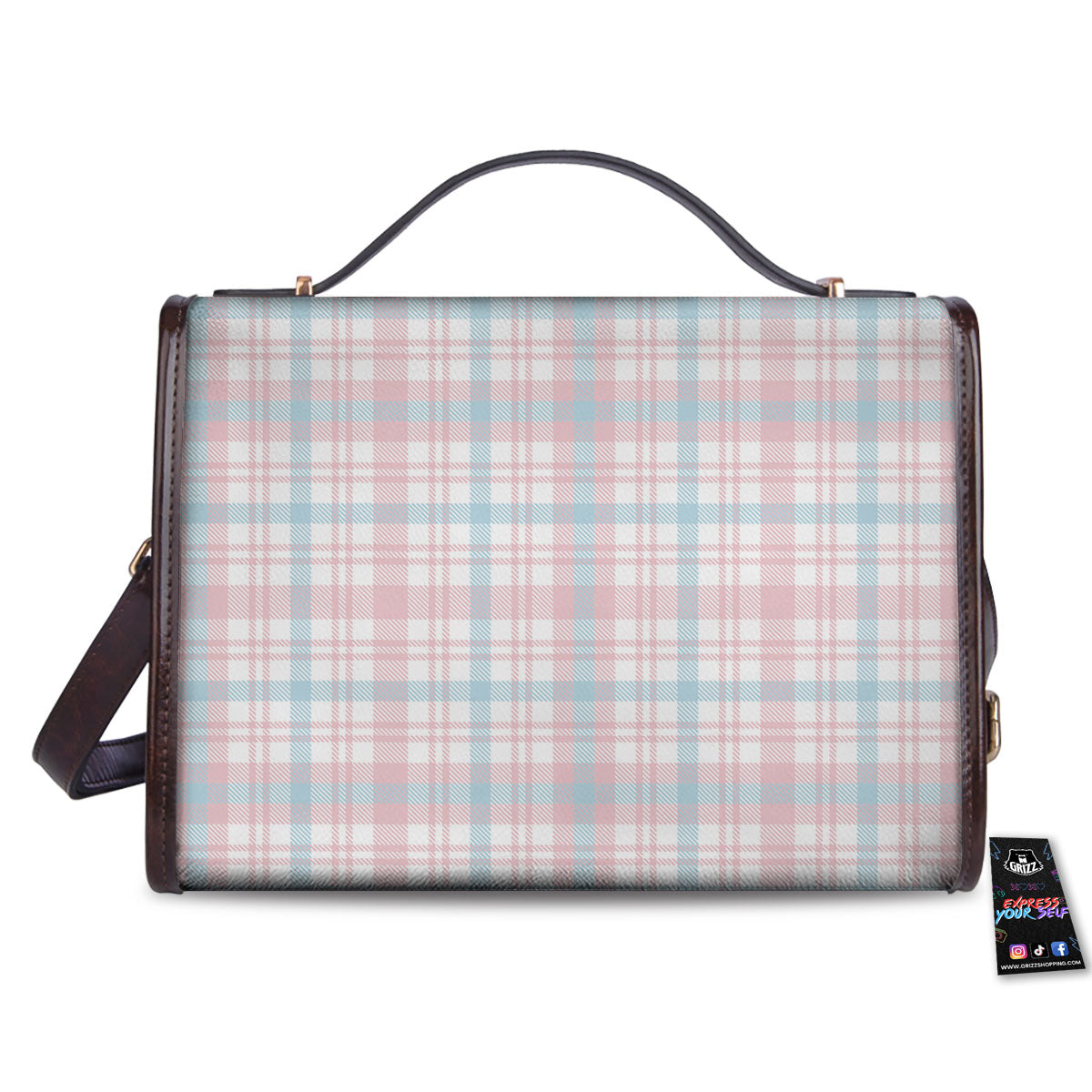 Madras Pastel Print Pattern Women's Satchel Bag