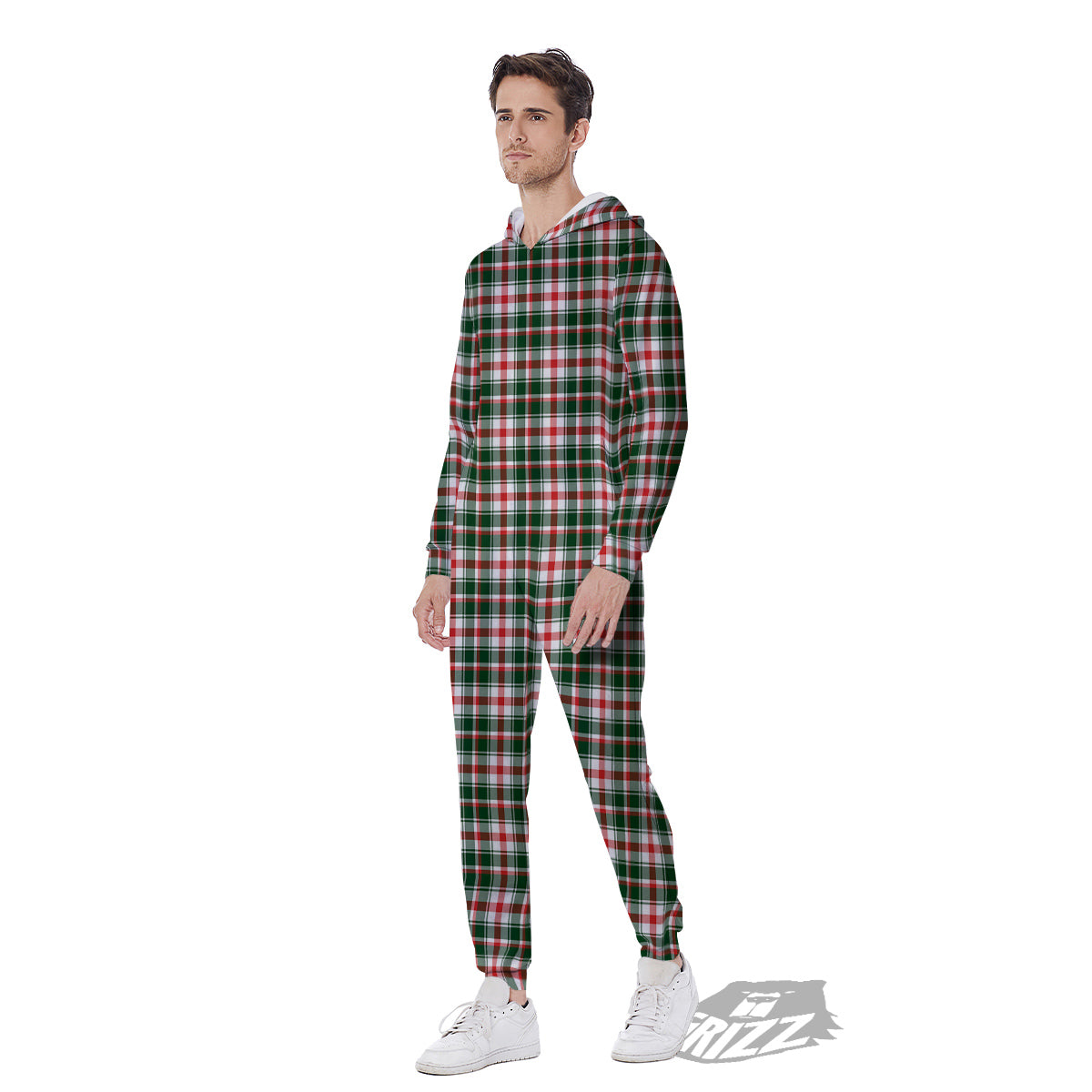 Madras Plaid Christmas Print Men's Jumpsuit-grizzshop