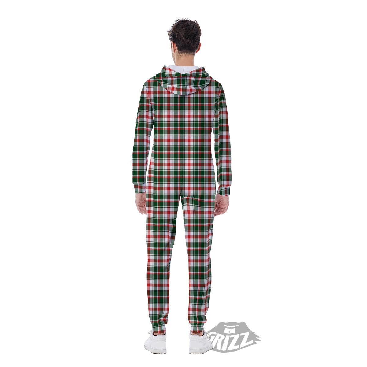 Madras Plaid Christmas Print Men's Jumpsuit-grizzshop