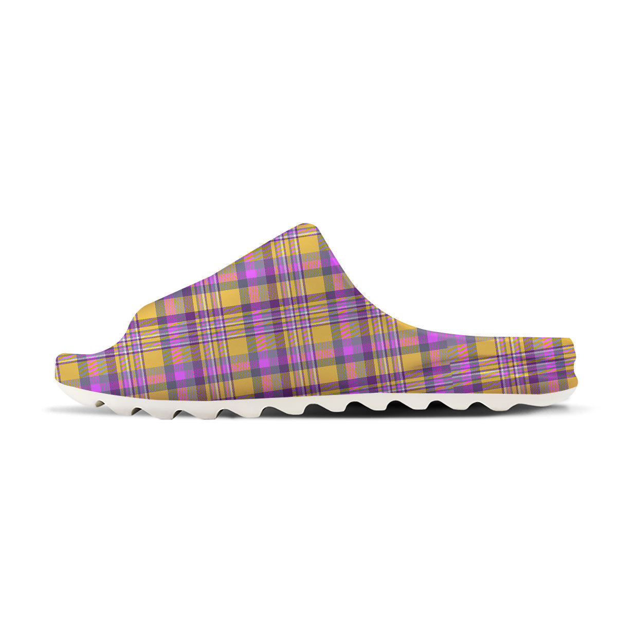 Madras Plaid Orange And Purple Print Pattern Sandals-grizzshop