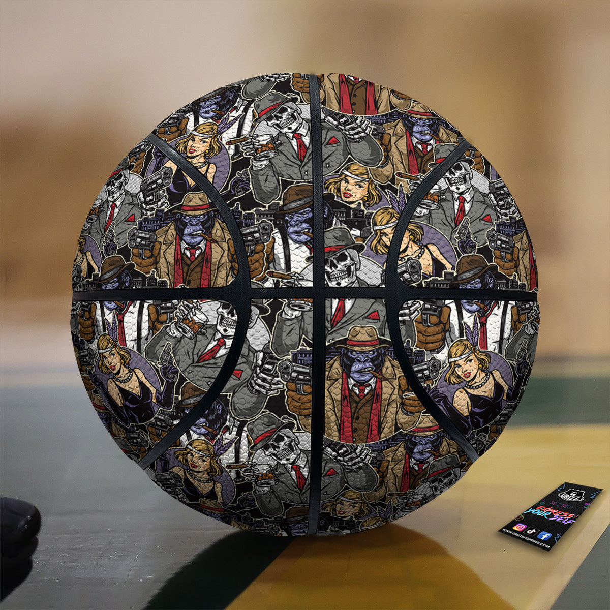 Mafia And Gangsters Print Pattern Basketball