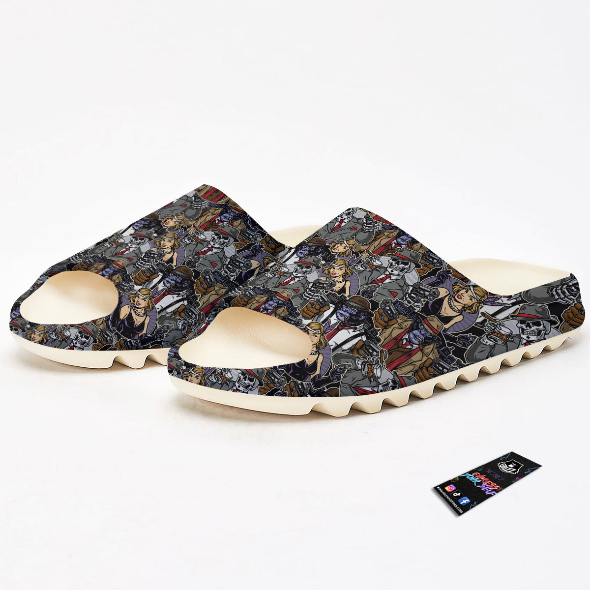 Mafia And Gangsters Print Pattern Sandals-grizzshop