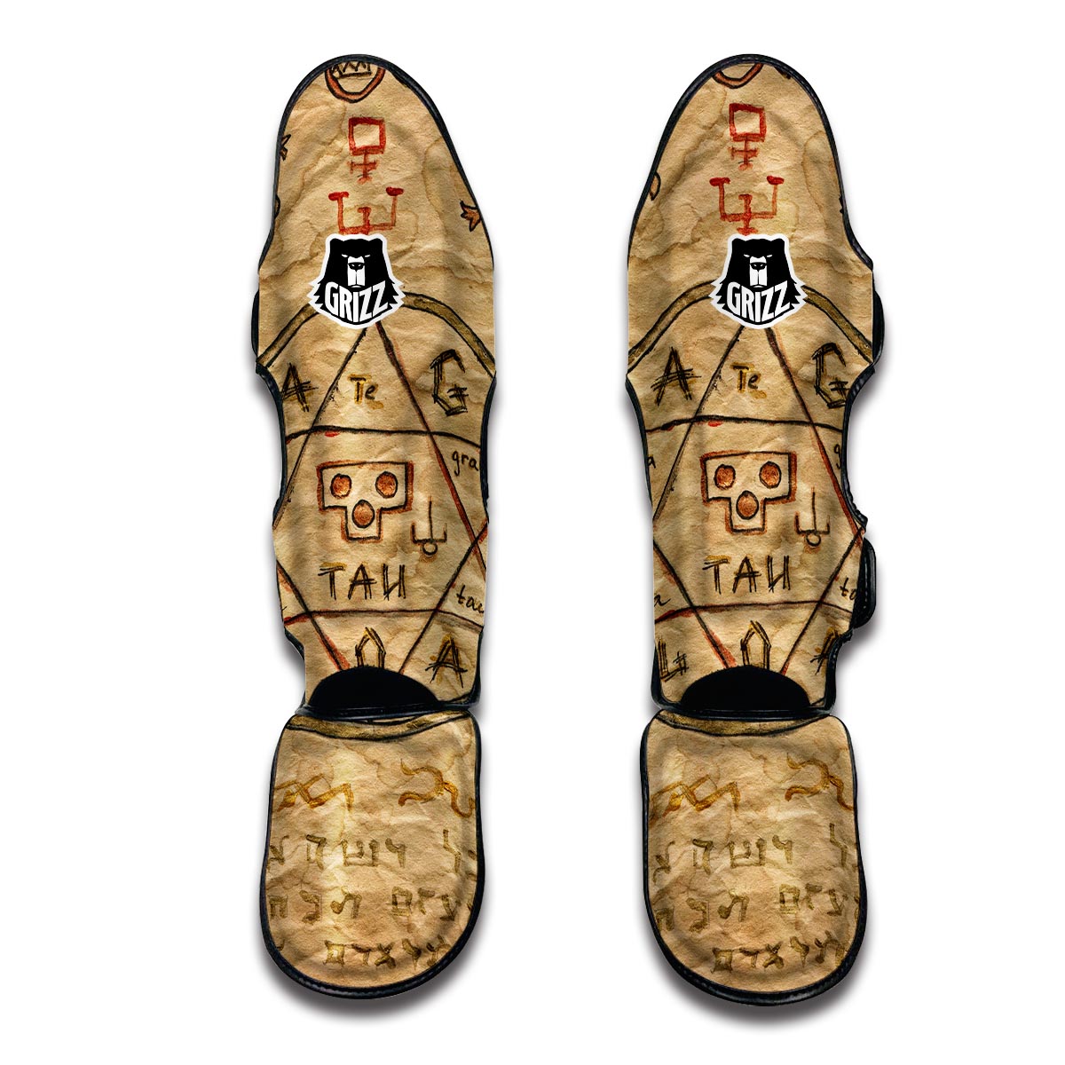 Magic Book Pentacle Witch Muay Thai Shin Guards-grizzshop