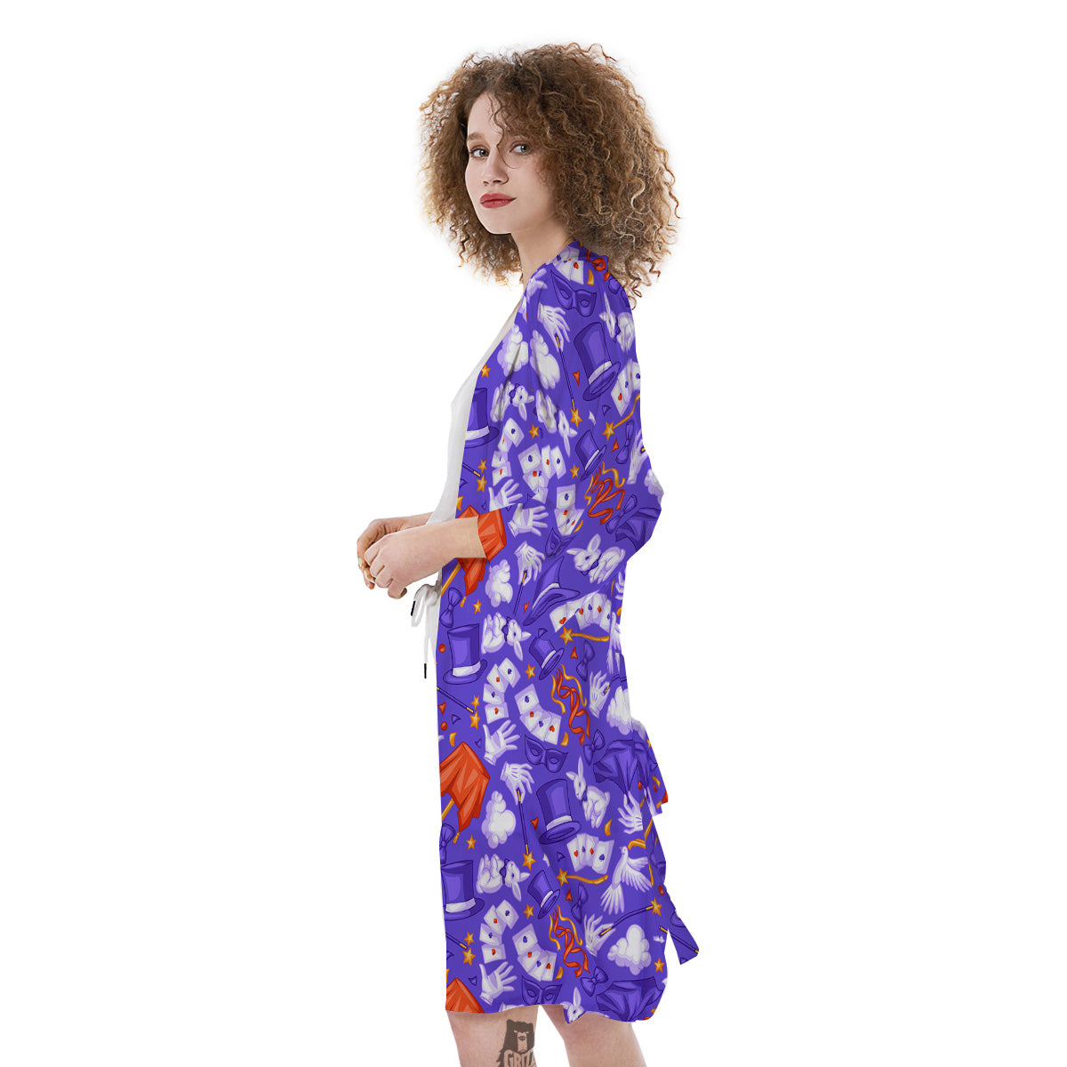 Magician Purple Show Print Pattern Kimono-grizzshop