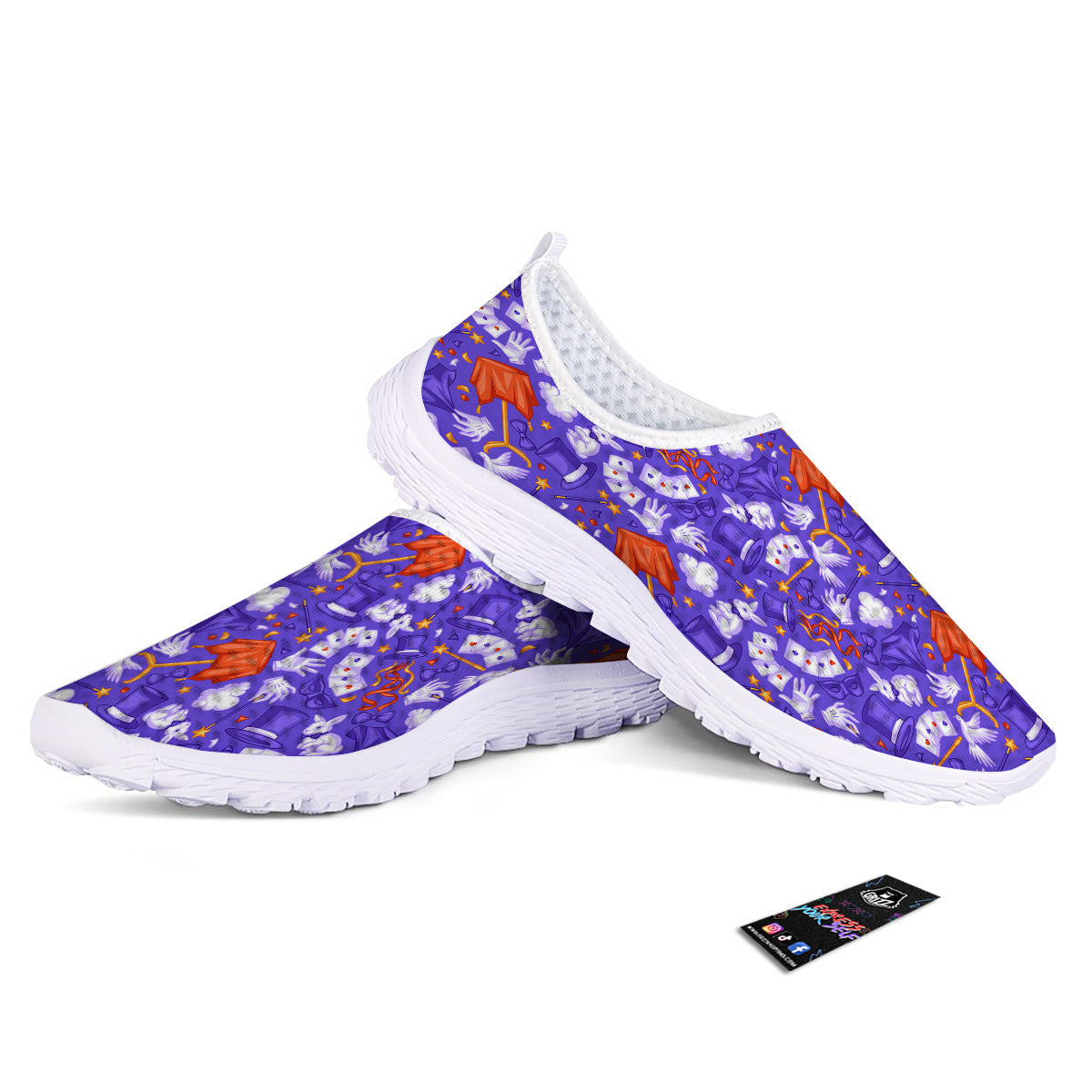 Magician Purple Show Print Pattern Nurse Shoes-grizzshop