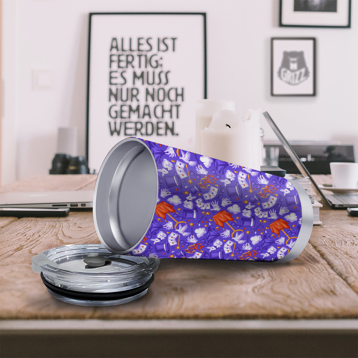 Magician Purple Show Print Pattern Tumbler-grizzshop