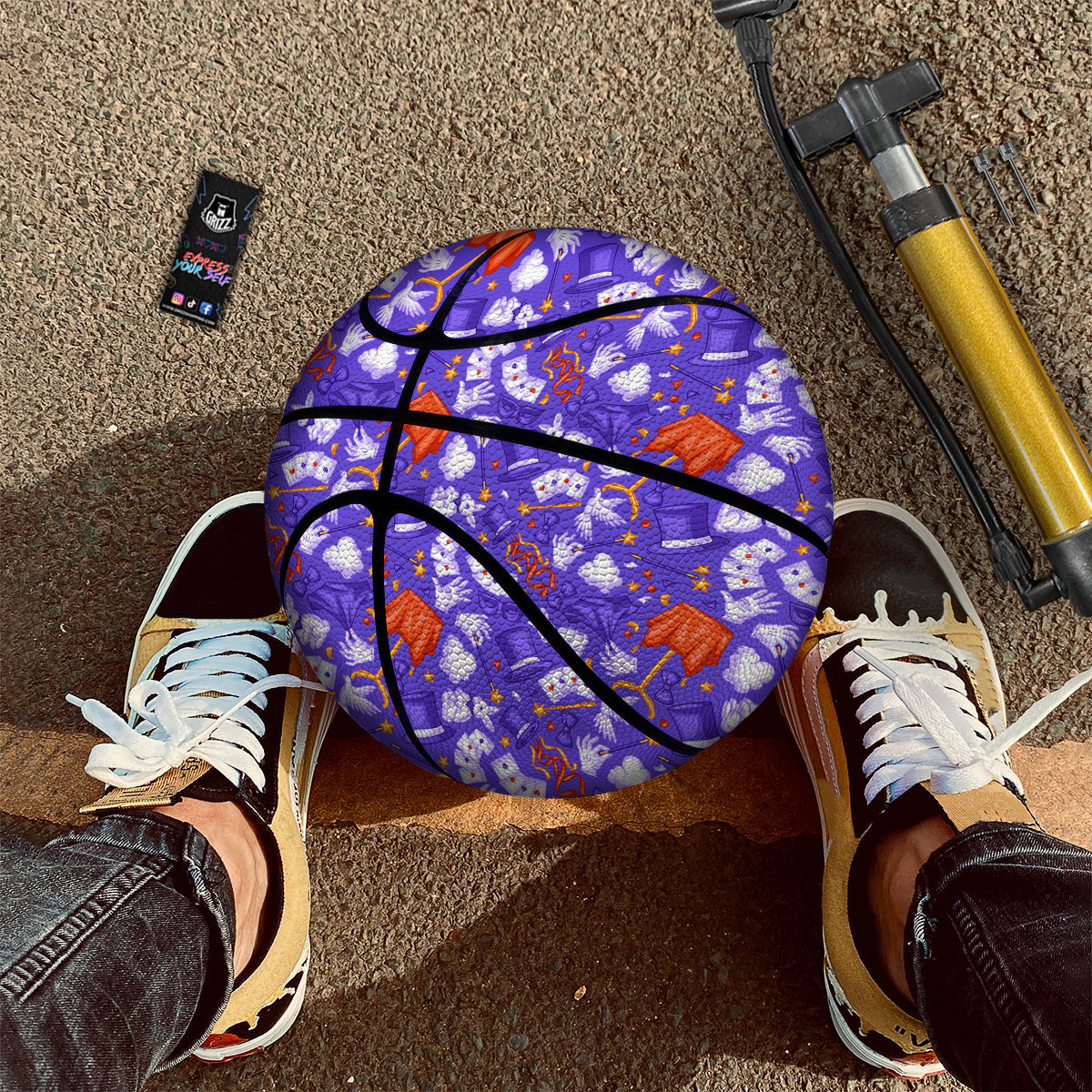 Magician Purple Show Print Pattern Basketball
