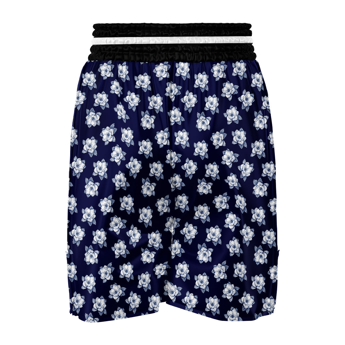 Magnolia Watercolor Blue Print Pattern Boxing Shorts-grizzshop