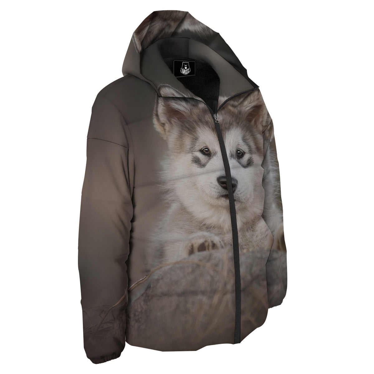 Malamute Alaskan Cute Print Down Jacket-grizzshop