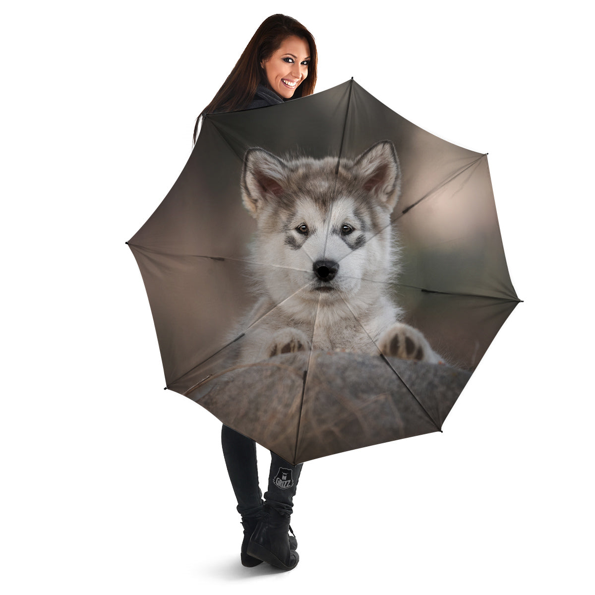 Malamute Alaskan Cute Print Umbrella-grizzshop