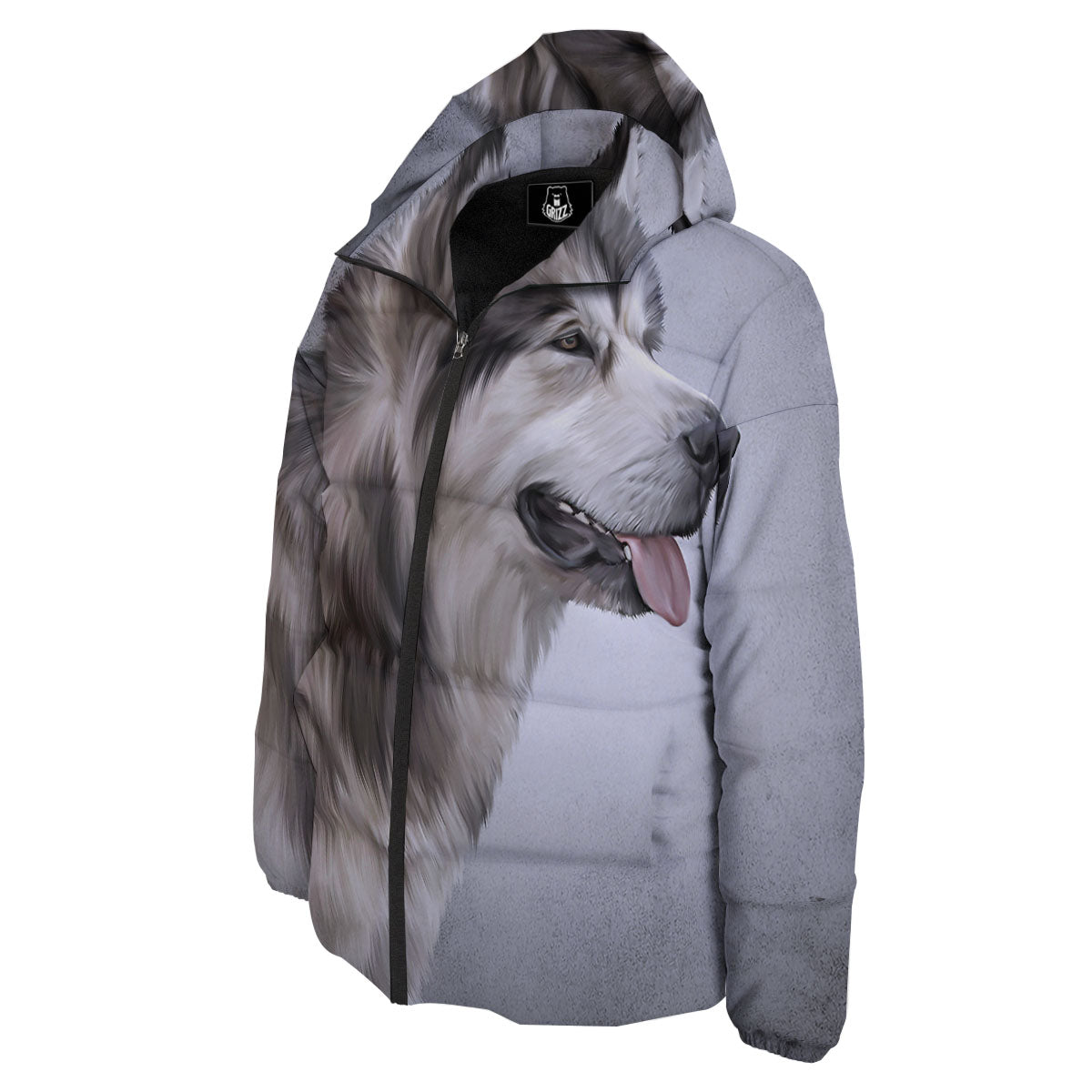 Malamute Alaskan Vintage Print Down Jacket-grizzshop