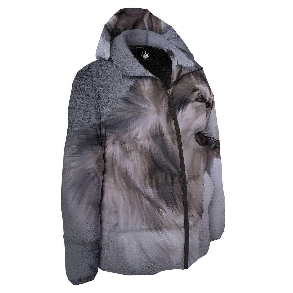 Malamute Alaskan Vintage Print Down Jacket-grizzshop