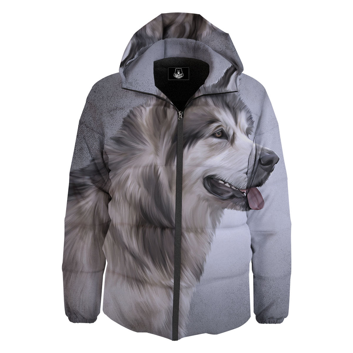 Malamute Alaskan Vintage Print Down Jacket-grizzshop