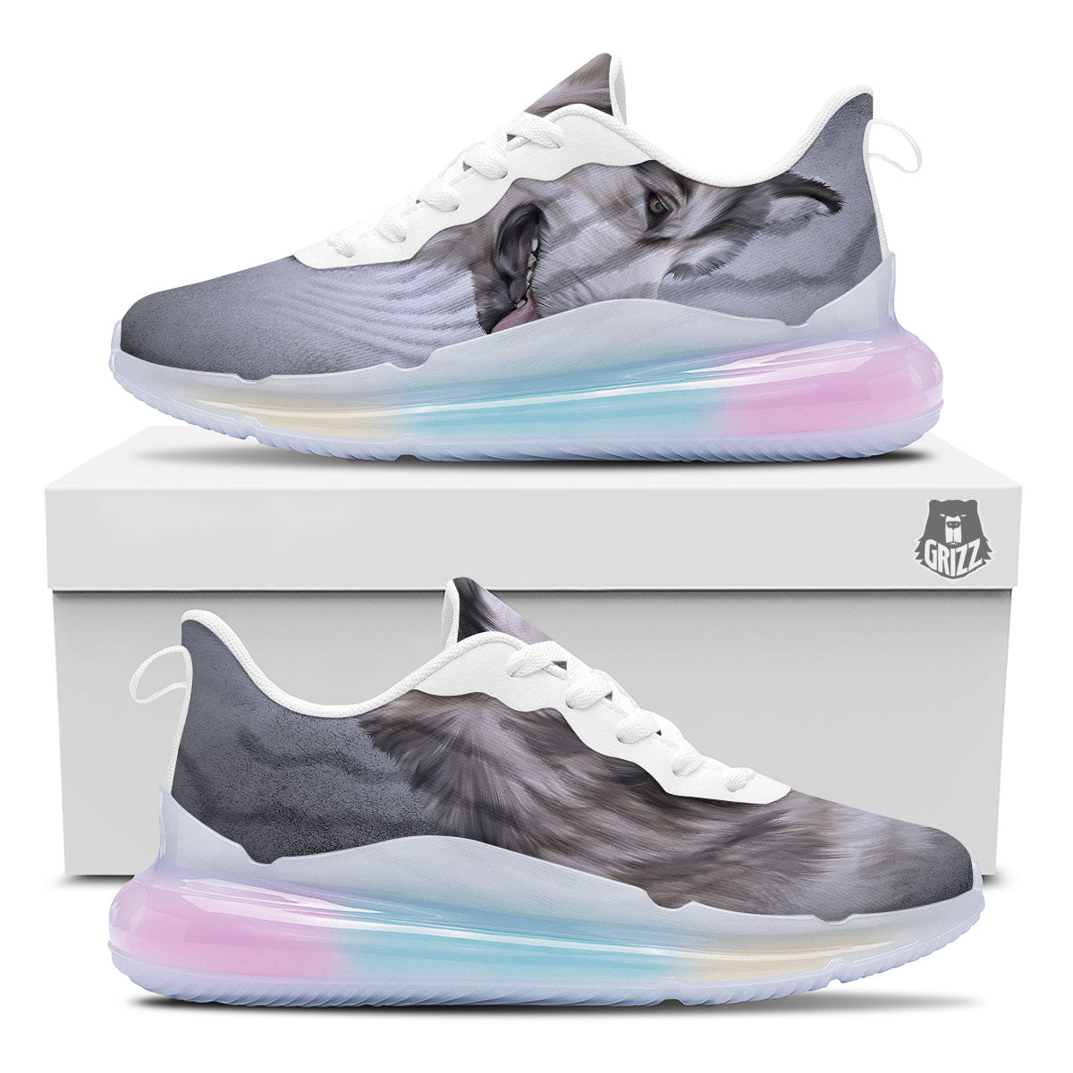 Malamute Alaskan Vintage Print Running Sneakers-grizzshop
