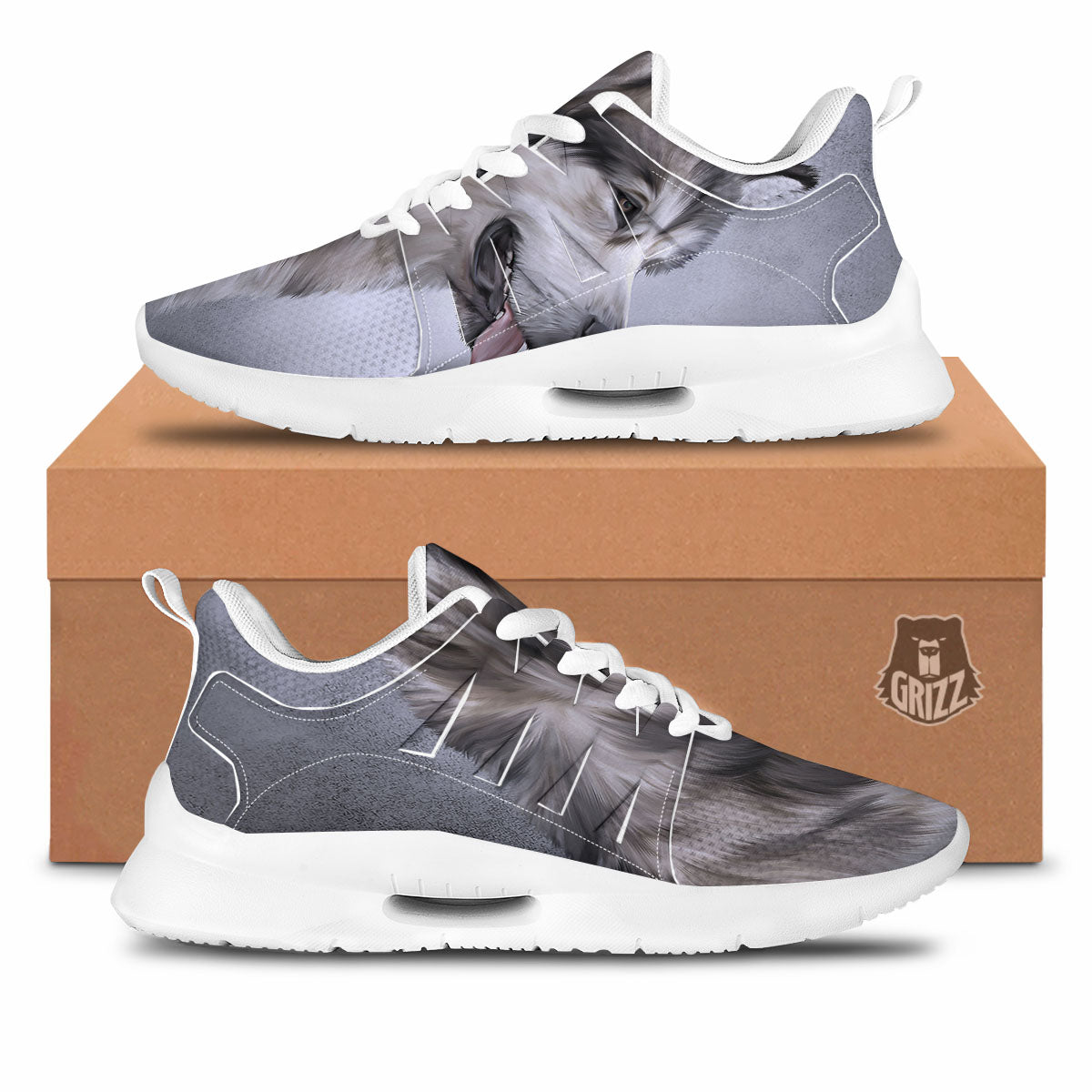 Malamute Alaskan Vintage Print Tennis Shoes-grizzshop