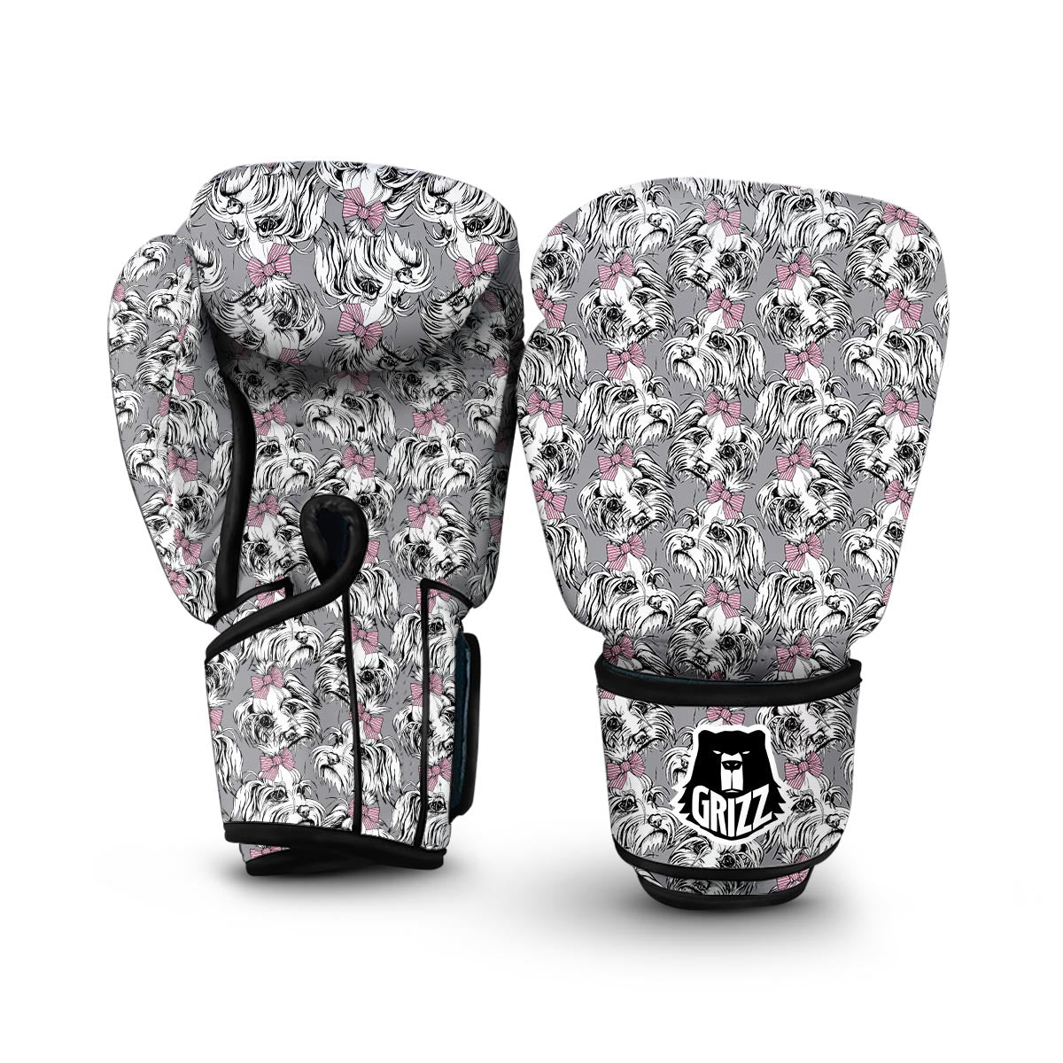Maltese Puppy Dog Pattern Print Boxing Gloves-grizzshop