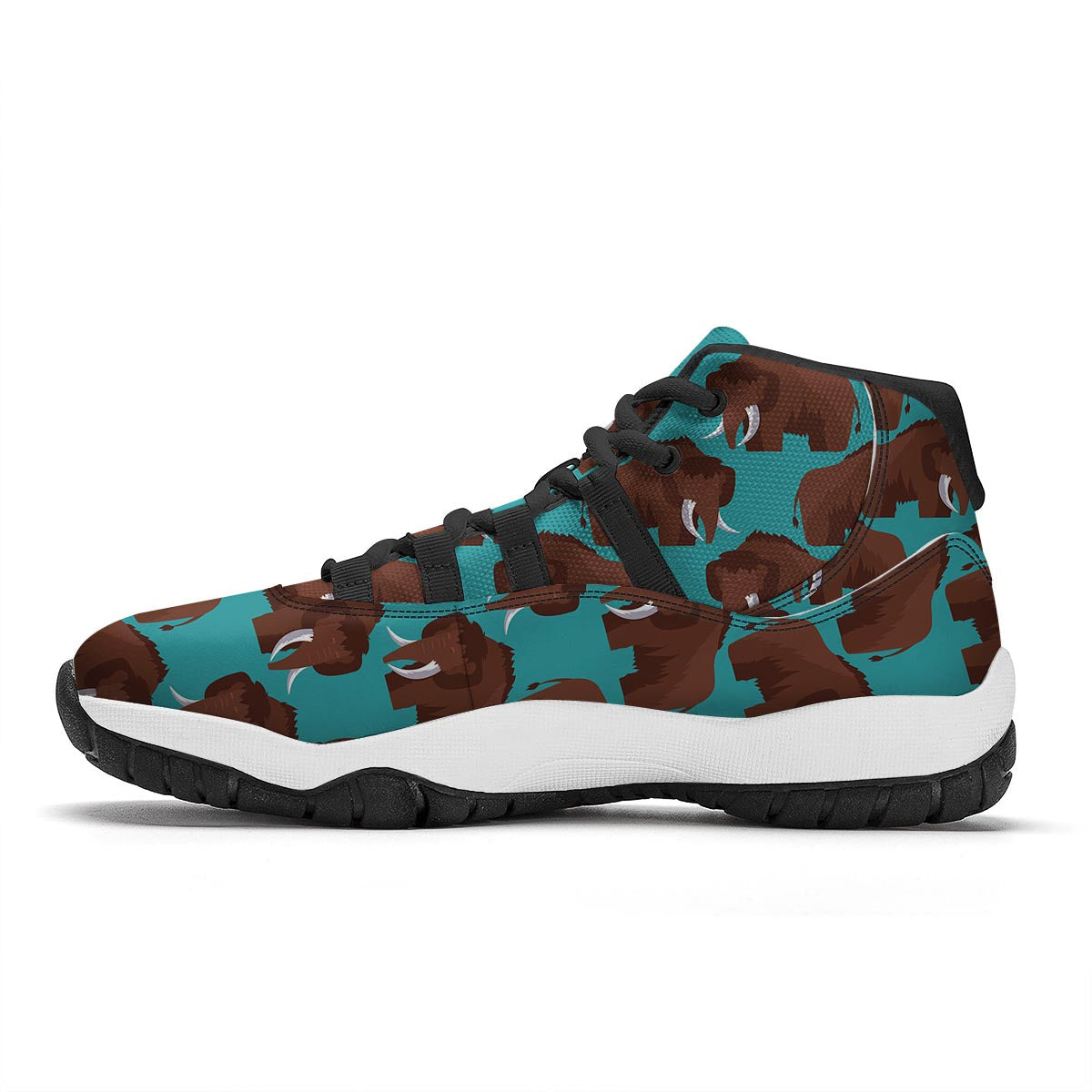 Mammoth Blue Pattern Print Black Bball Shoes-grizzshop