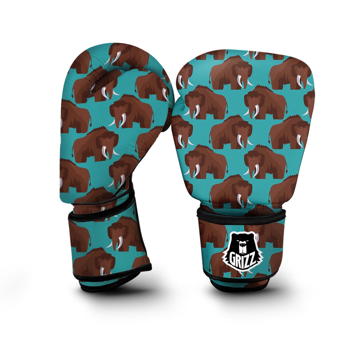 Mammoth Blue Pattern Print Boxing Gloves-grizzshop