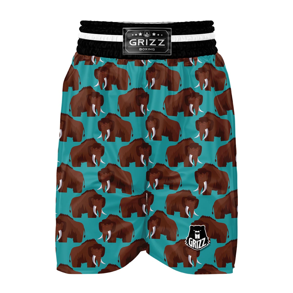 Mammoth Blue Pattern Print Boxing Shorts-grizzshop