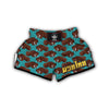 Mammoth Blue Pattern Print Muay Thai Boxing Shorts-grizzshop