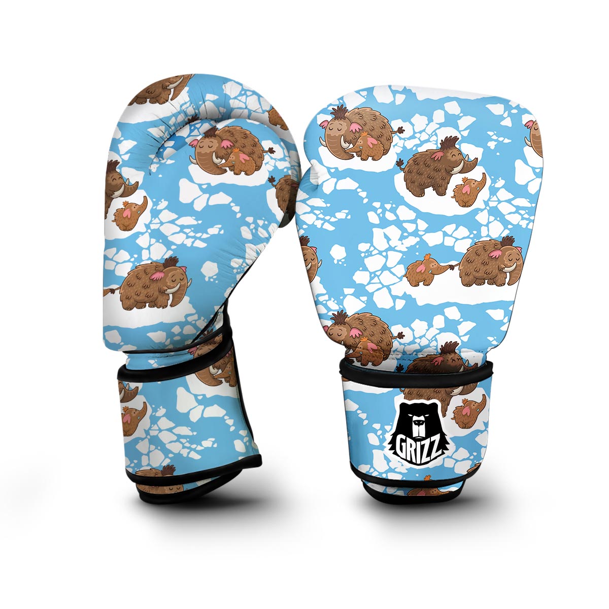 Mammoth Ice Age Pattern Print Boxing Gloves-grizzshop