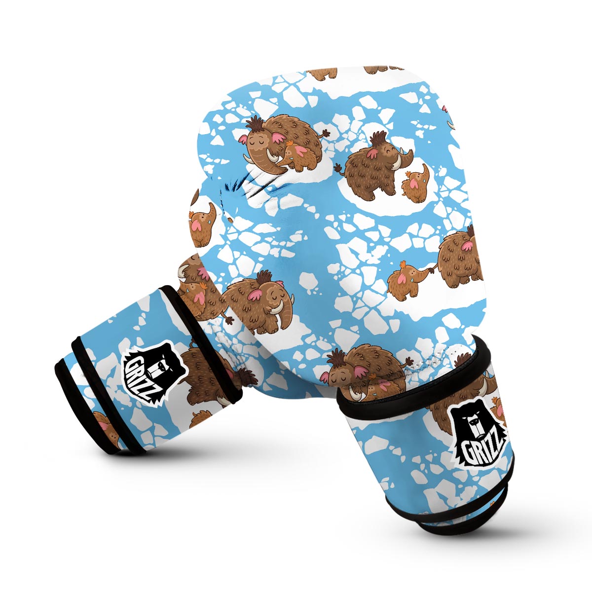 Mammoth Ice Age Pattern Print Boxing Gloves-grizzshop