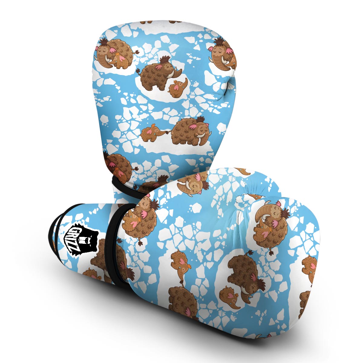 Mammoth Ice Age Pattern Print Boxing Gloves-grizzshop