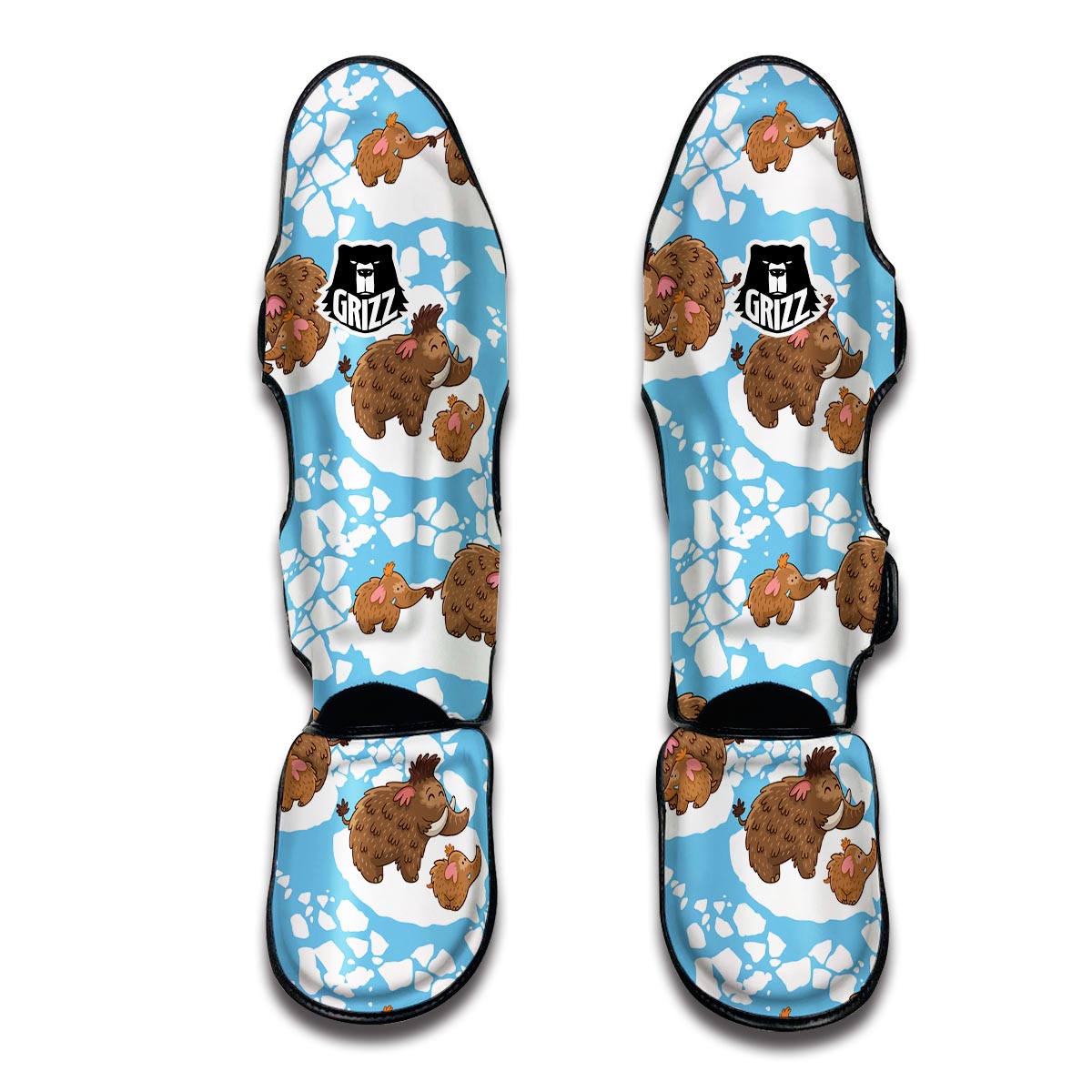 Mammoth Ice Age Pattern Print Muay Thai Shin Guards-grizzshop