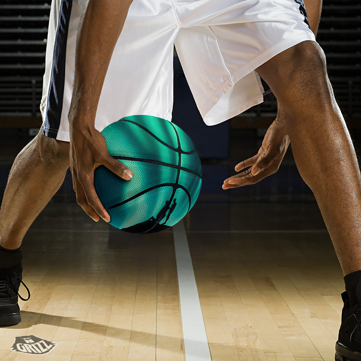 Man Making Marriage With Northern Lights Print Basketball