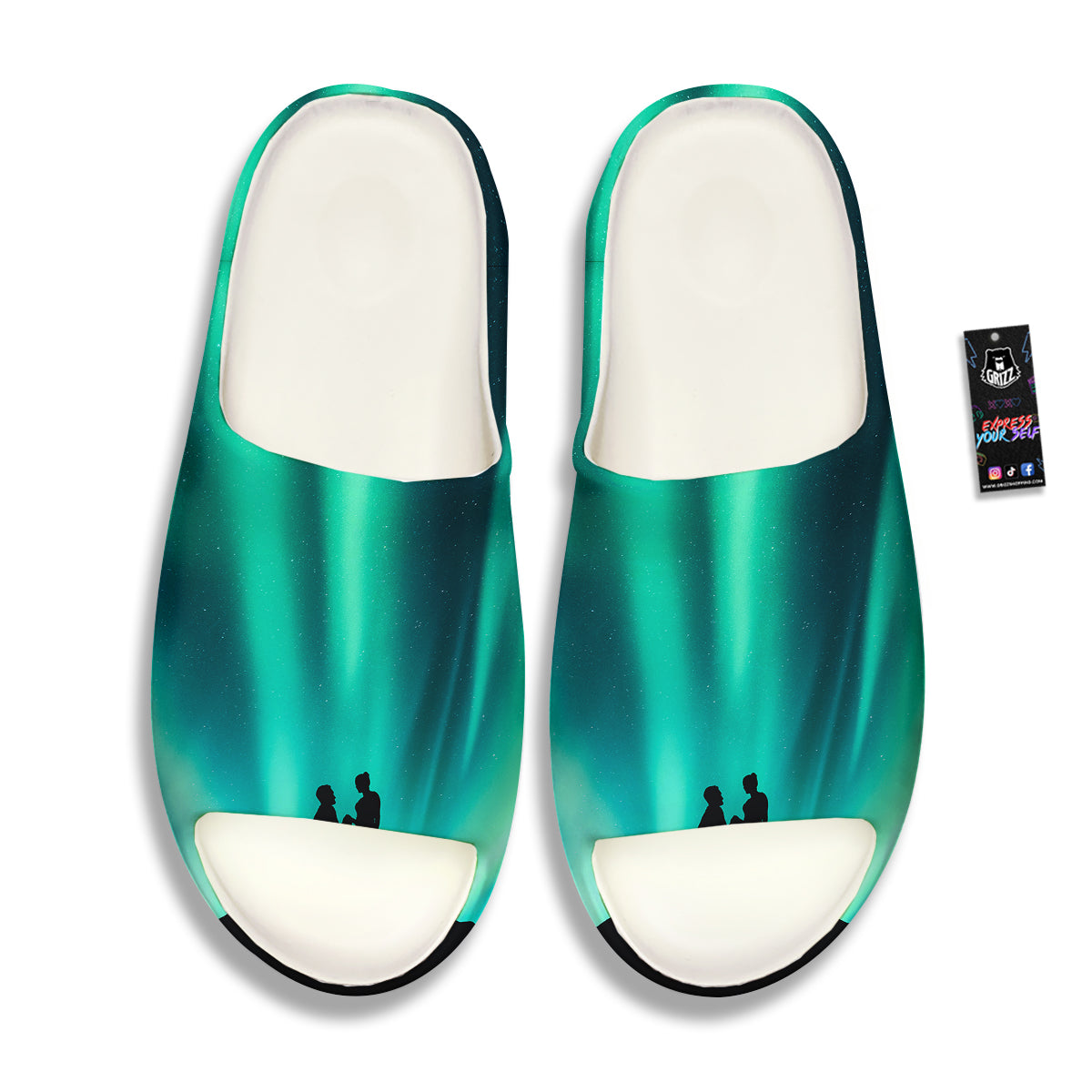 Man Making Marriage With Northern Lights Print Sandals-grizzshop