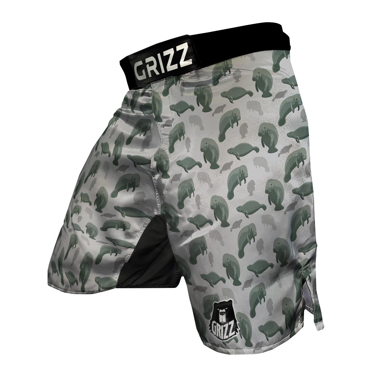 Manatee Print Pattern MMA Shorts-grizzshop
