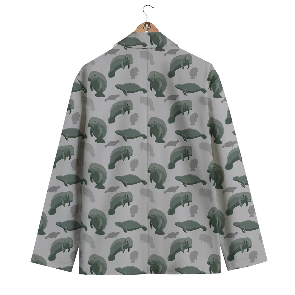 Manatee Print Pattern Men's Blazer-grizzshop