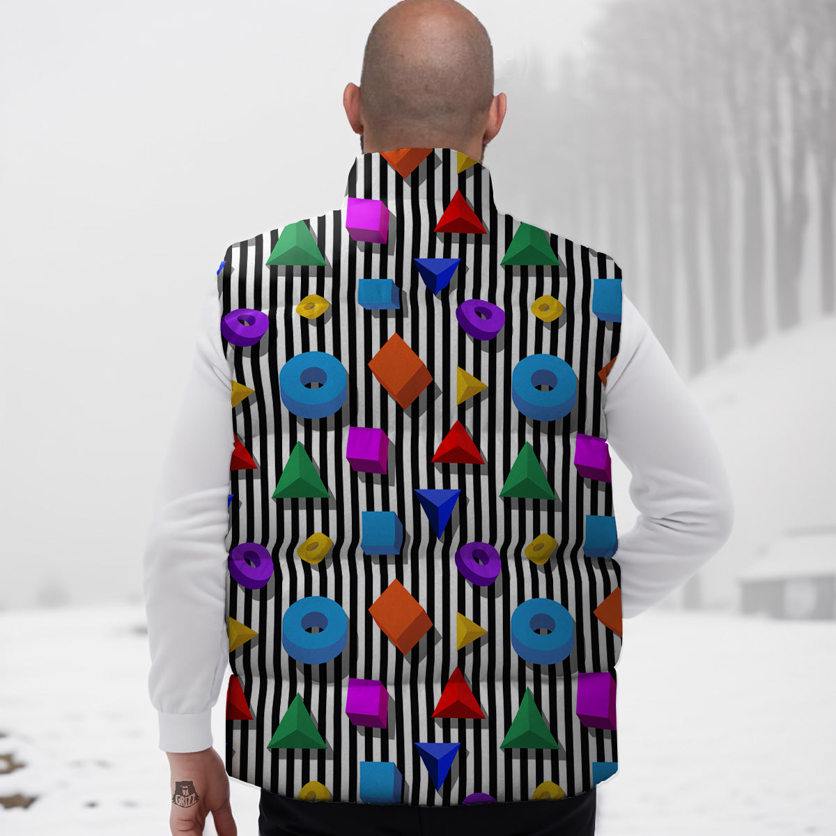Manatee Whale Fish Octopus Pattern Print Down Vest