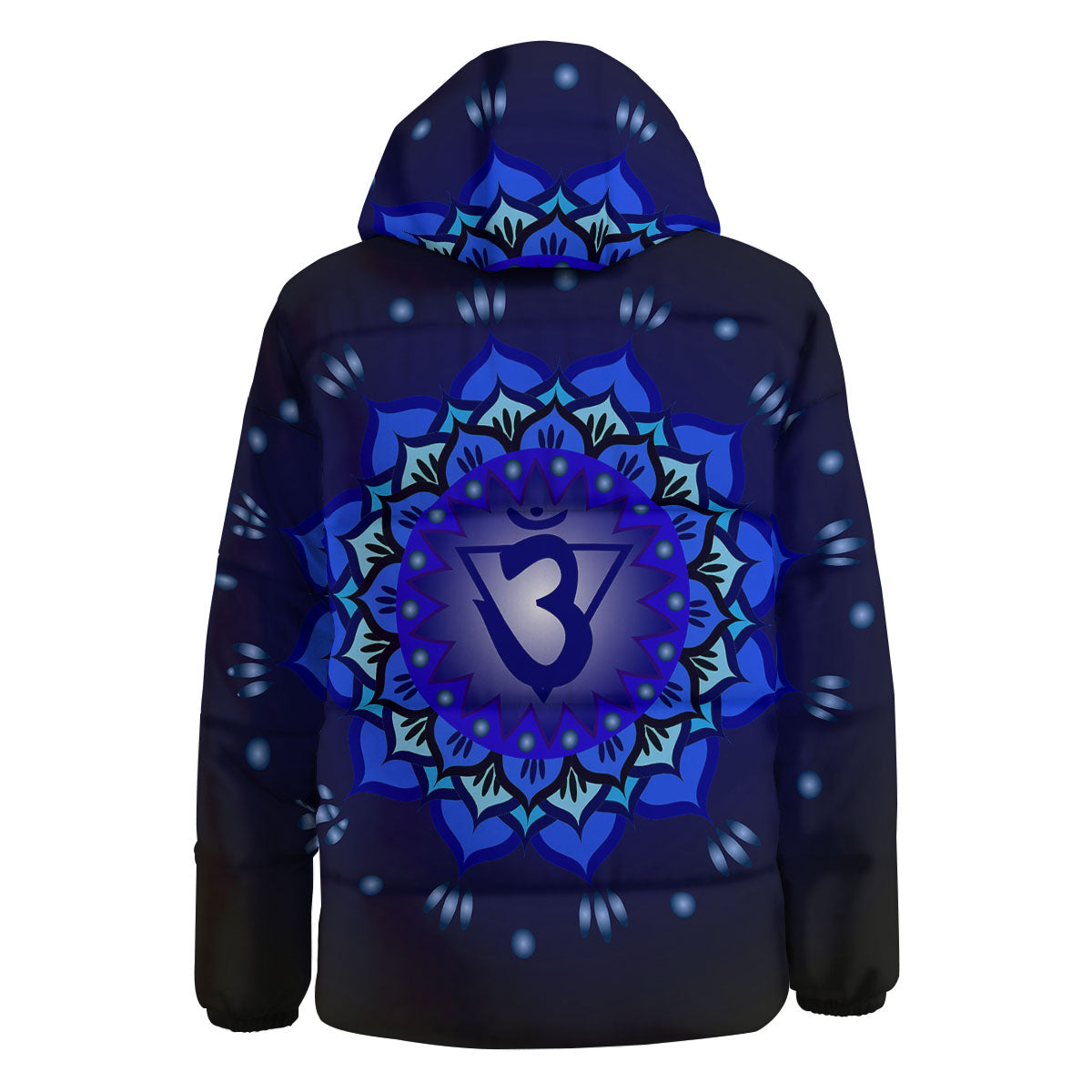 Mandala Ajna Chakra Print Down Jacket-grizzshop