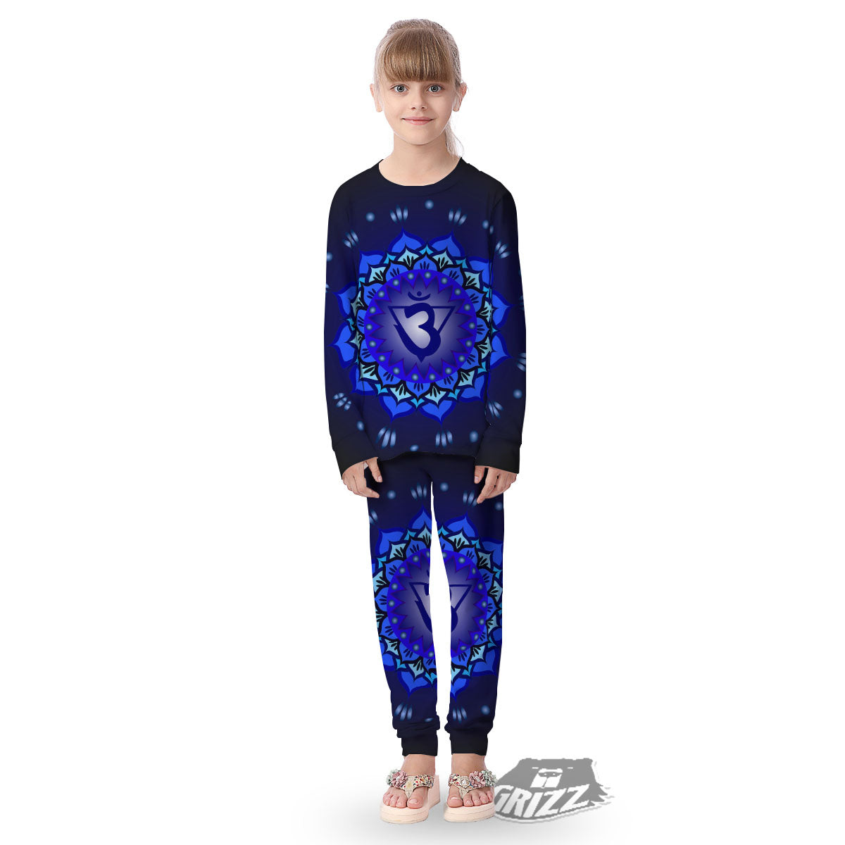 Mandala Ajna Chakra Print Kid's Pajamas-grizzshop