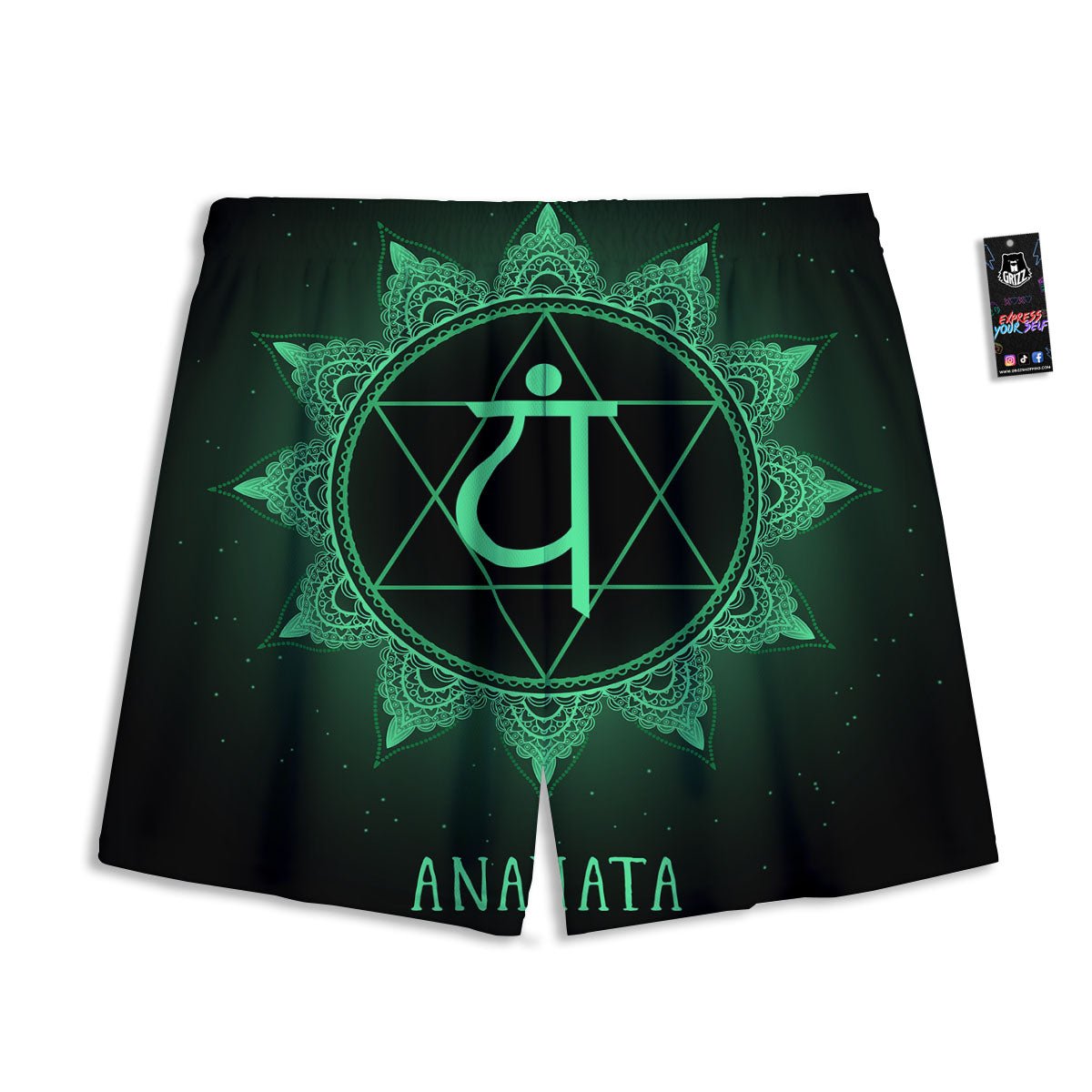 Monstera Leaf Green Print Mesh Shorts