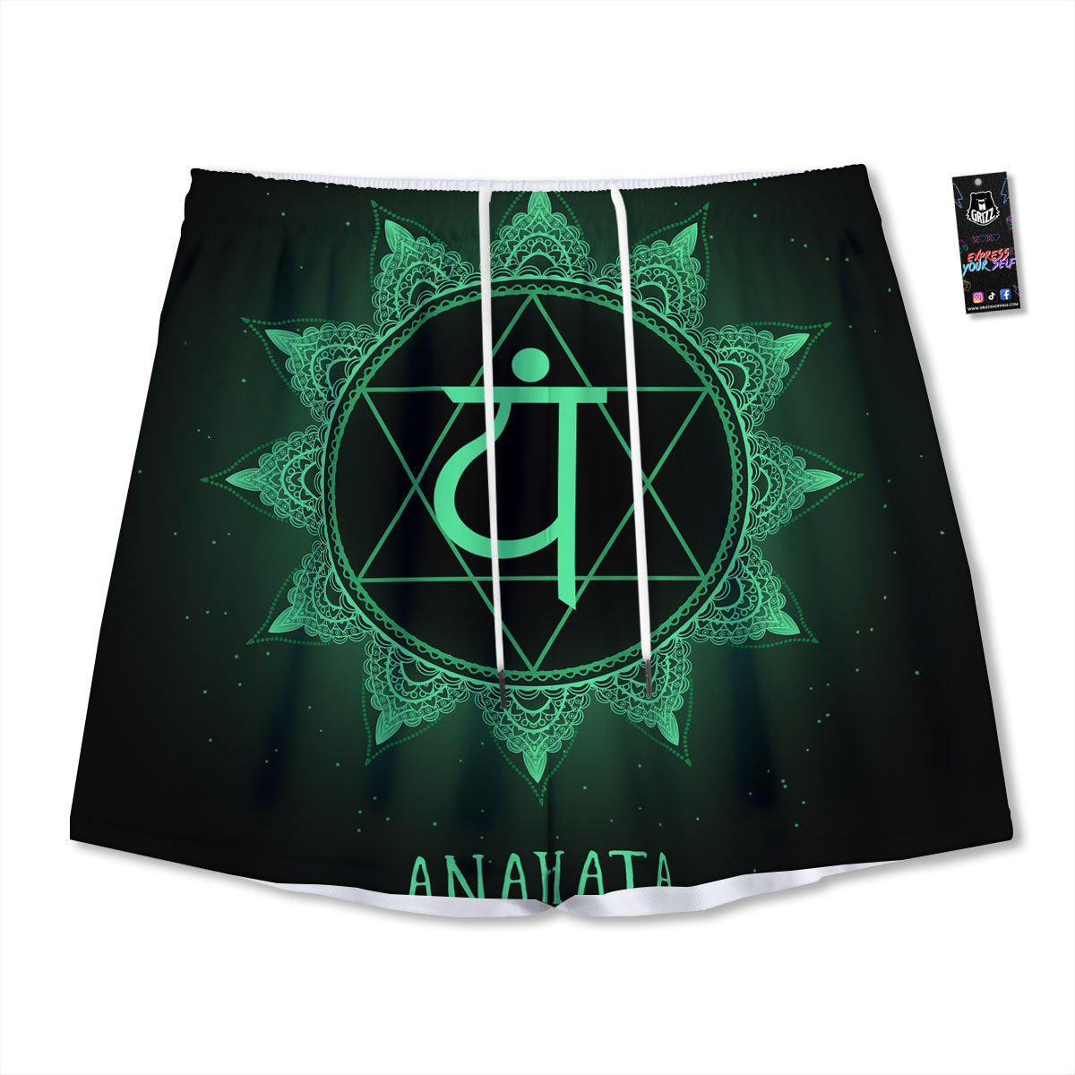 Monstera Leaf Green Print Mesh Shorts